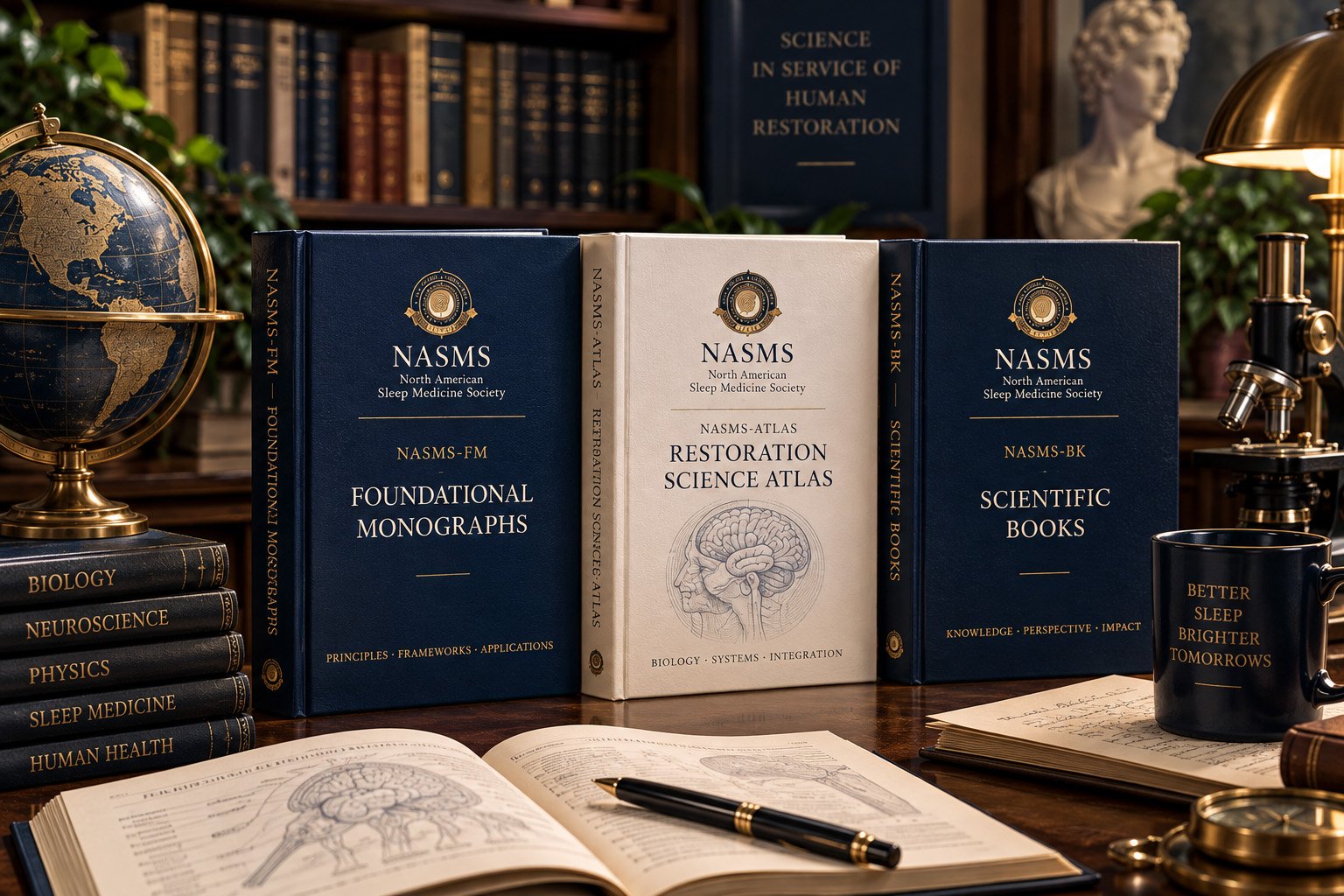 NASMS Foundational and Reference Works featuring Foundational Monographs, the Restoration Science Atlas, and scholarly books representing the intellectual foundation of Restoration Science.